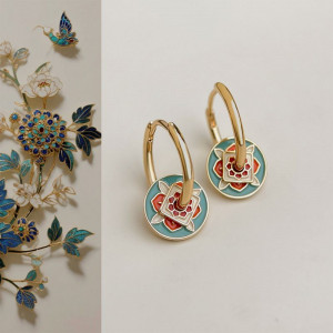 Серьги-кольца с восточным орнаментом CJQ20359