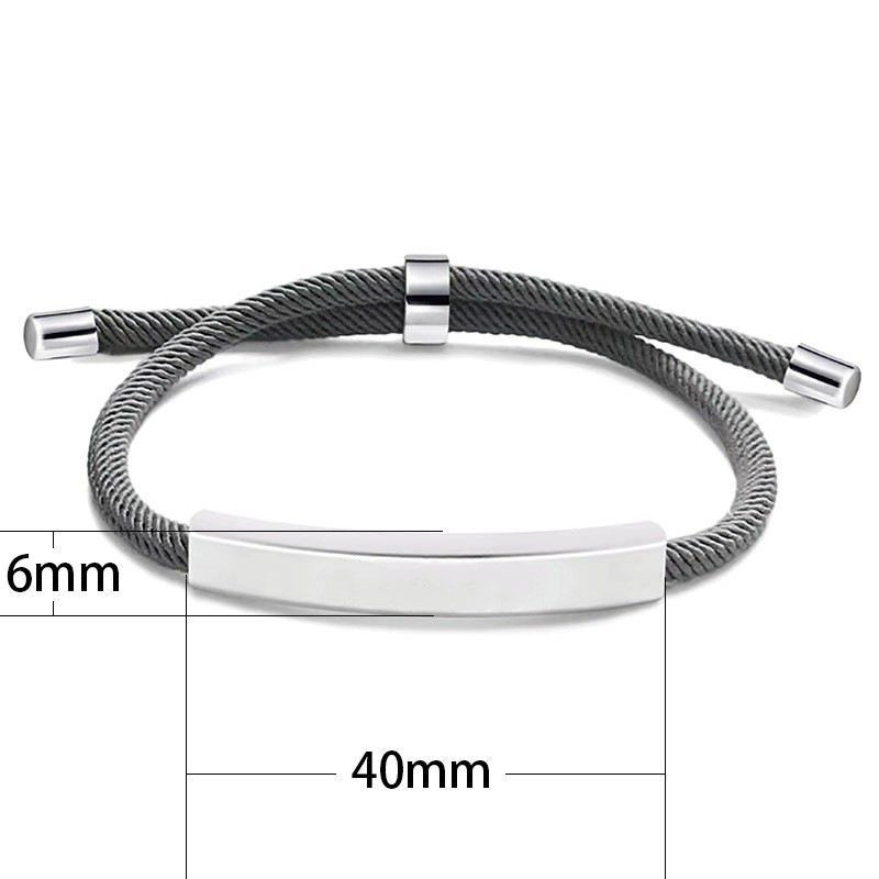 Браслет шнурок с гладкой серебристой пластиной CJS91265