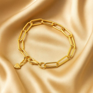 Браслет-цепь с подвеской-сердцем P47671MSK