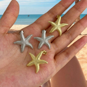 Серьги-пусеты в форме морских звезд CJL91028 Серьги-пусеты в форме морских звезд CJL91028