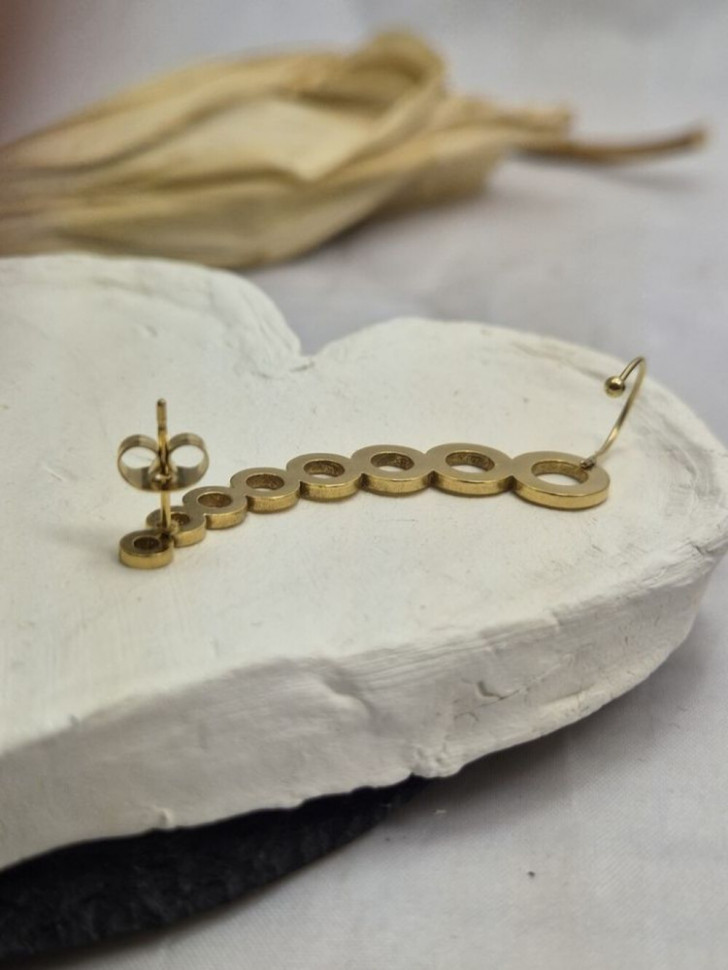 Золотистый геометрический кафф Кольца 1J11086CJJ