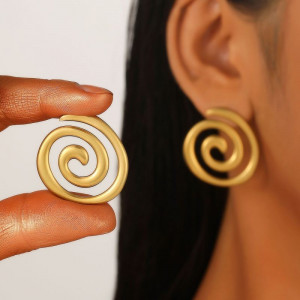 Матовые серьги-пусеты Спираль CJG78731 Матовые серьги-пусеты Спираль CJG78731