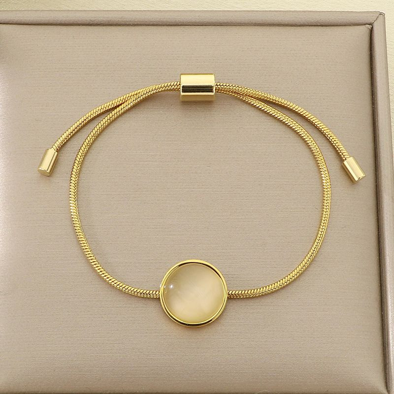 Браслет-слайдер с тигровым глазом в золотистом обрамлении CJN42724