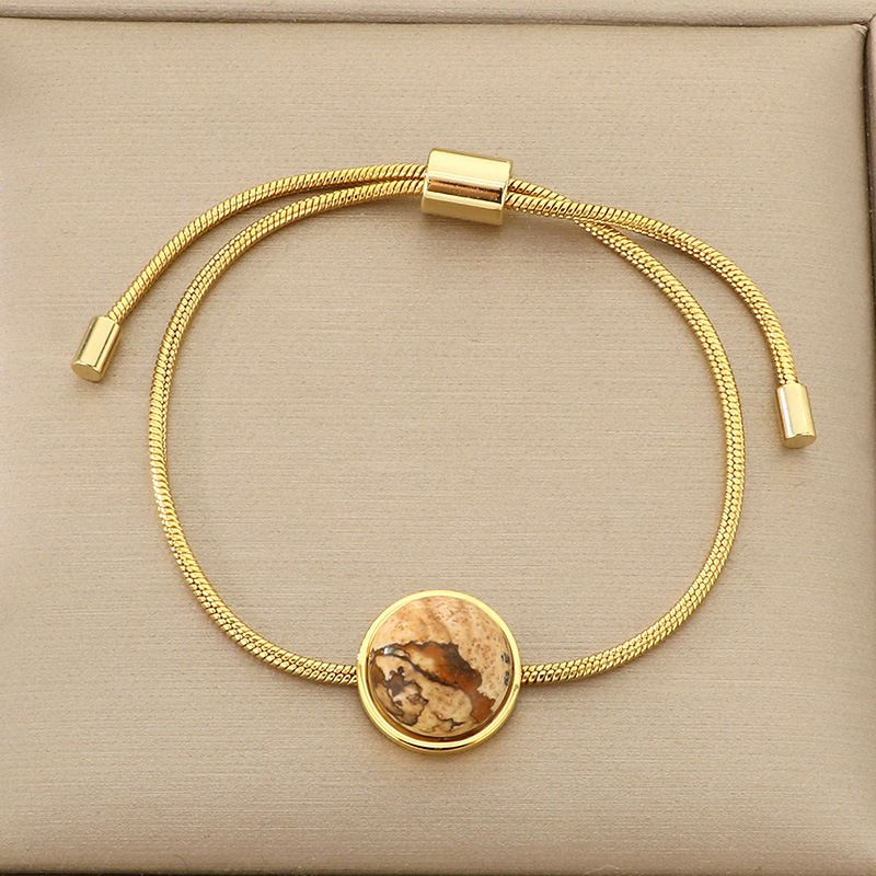 Браслет-слайдер с тигровым глазом в золотистом обрамлении CJN42724