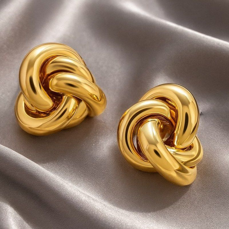 Серьги-гвоздики медь напыление золотом 1J12409CJJ