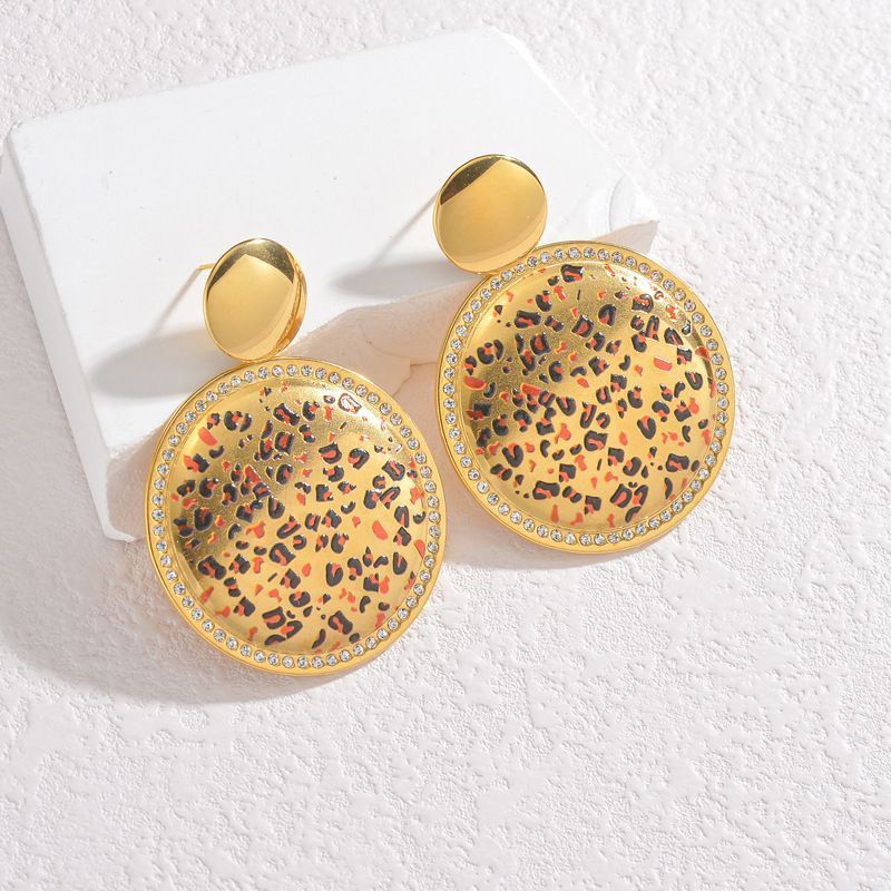 Серьги Висячие Диски с мозаикой CJN72473