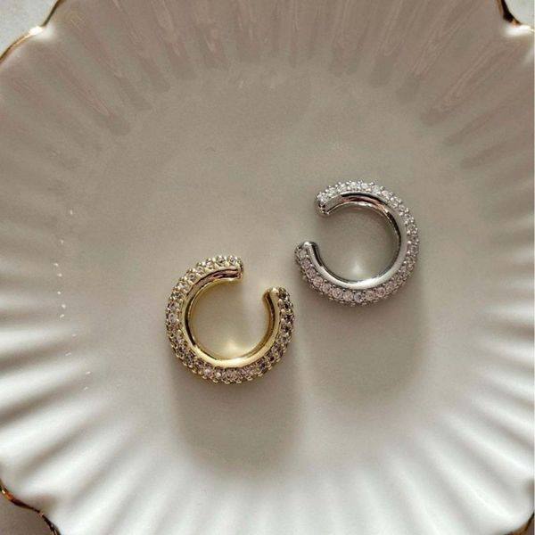 Серьги-полукольца с дорожками страз CJL50223