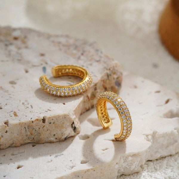 Серьги-полукольца с дорожками страз CJL50223