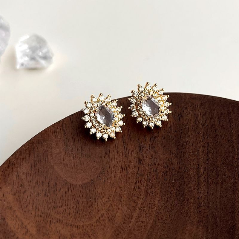 Серьги-пусеты «Сияющее солнце» CJQ20360