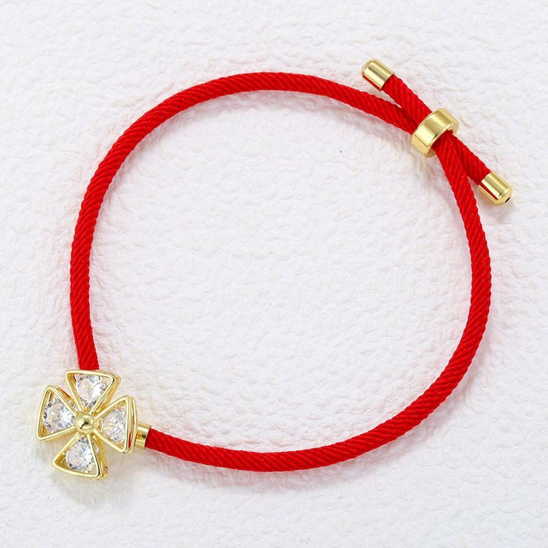 Браслет нить с четырехлистным клевером из жемчуга CJR07614