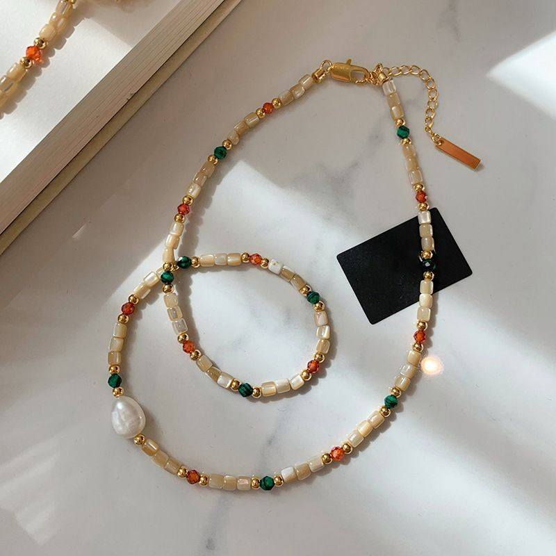 Длинные многоцветные бусы из камня и жемчуга CJG59565 Длинные многоцветные бусы из камня и жемчуга CJG59565