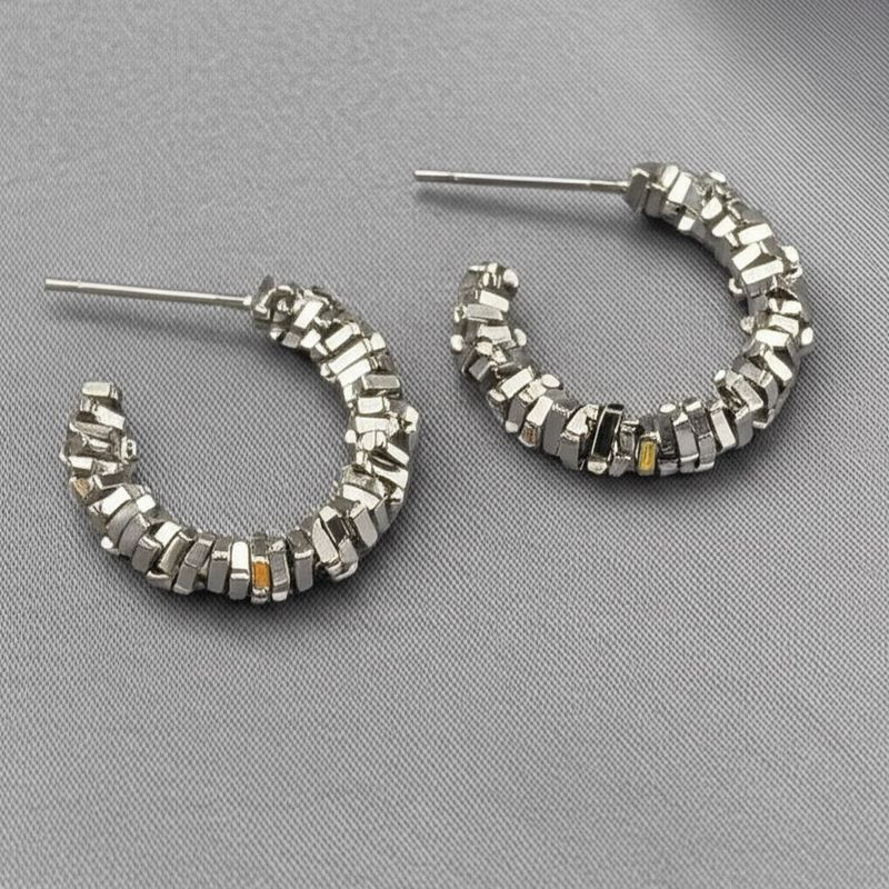 Серьги медь с напылением платиной J10656CJJ