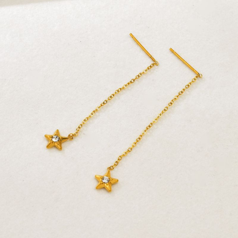 Серьги-протяжки со звездами CJR56272 Серьги-протяжки со звездами CJR56272