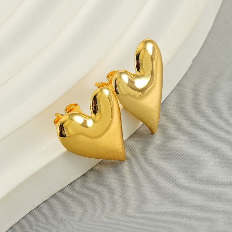 Серьги из стали сердца с напылением золотом J11504CJJ Серьги из стали сердца с напылением золотом J11504CJJ