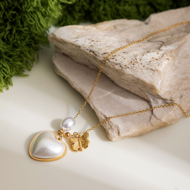 Цепочка с комбинированной подвеской из жемчуга и металла CJR89196