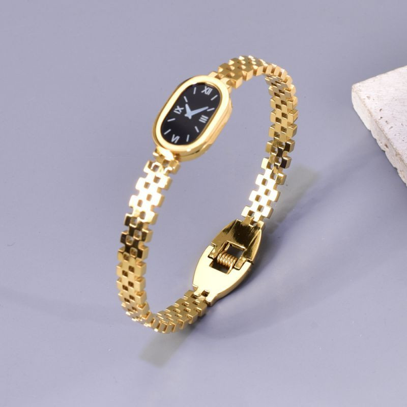 Браслет жесткий в стиле часового ремешка с циферблатом CJL14394