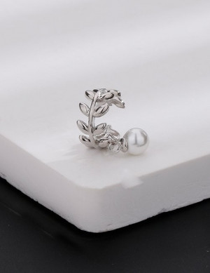 Ажурный кафф «Листья» с жемчугом L78543 Ажурный кафф «Листья» с жемчугом L78543