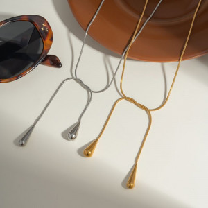 Золотистое колье-галстук с каплями CJM23734 Золотистое колье-галстук с каплями CJM23734