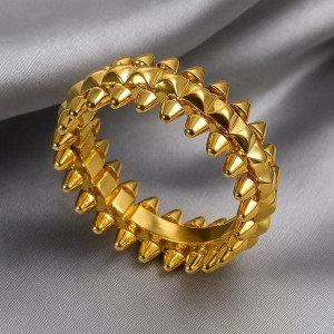 Кольцо медицинская сталь с напылением золотом 1J12068CJJ Кольцо медицинская сталь с напылением золотом 1J12068CJJ