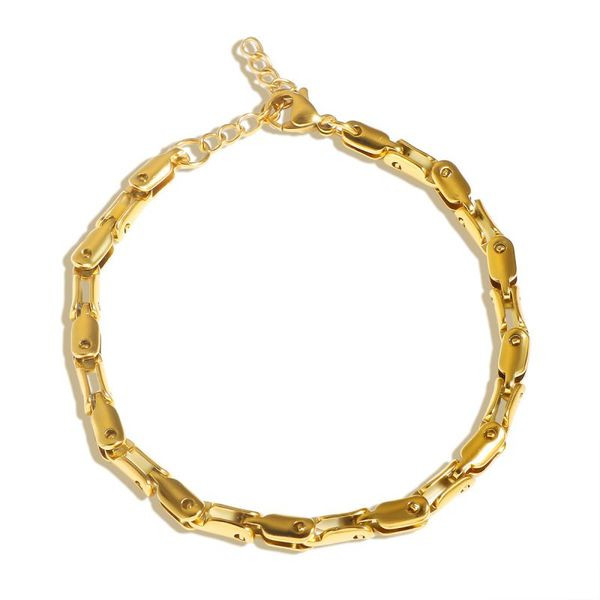 Браслет стальной из цилиндрических звеньев с фактурной поверхностью CJL48972