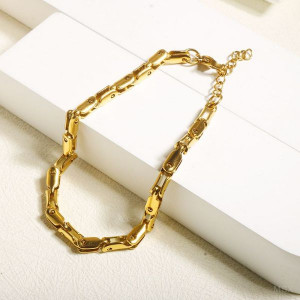 Браслет стальной из цилиндрических звеньев с фактурной поверхностью CJL48972