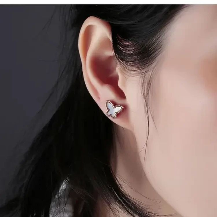 Серьги-гвоздики стальные с напылением золотом бабочки J10150CJJ Серьги-гвоздики стальные с напылением золотом бабочки J10150CJJ