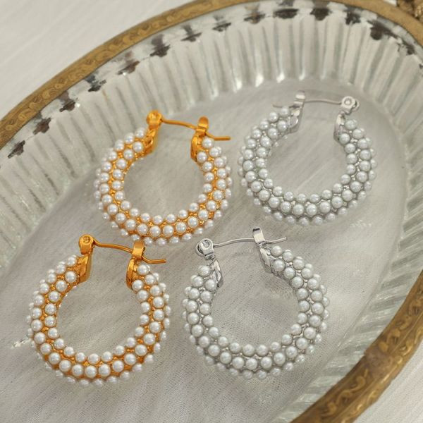 Серьги-кольца многослойные фактурные CJL90656