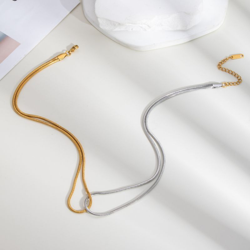 Браслет комбинированный из двух видов цепей CJL84003