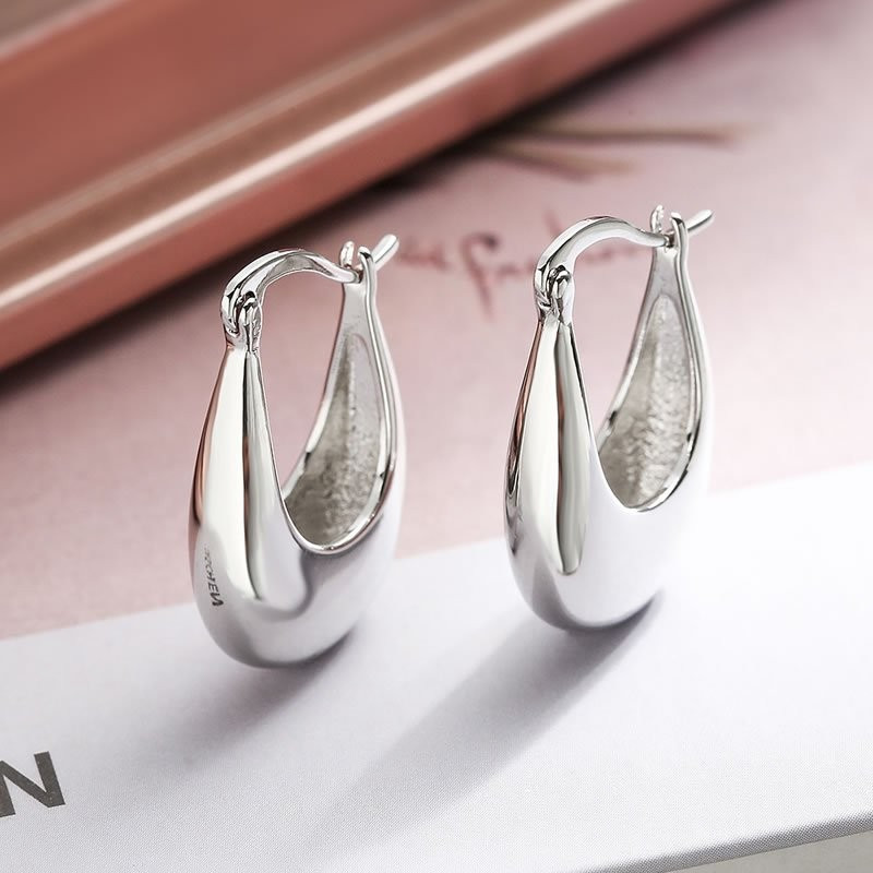 Объемные серьги-кольца «Капли» серебро M94691