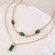 Двойное золотистое колье с изумрудными вставками 1J12440CJJ