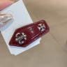 Заколка с крючком из кожи красная CJS41035