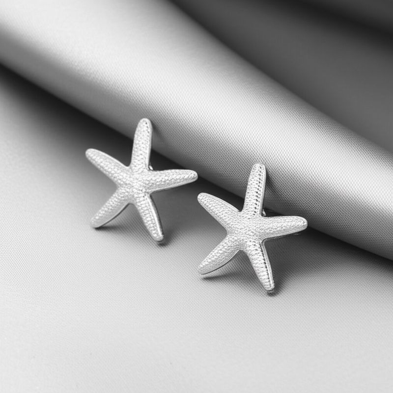 Серьги ювелирный сплав морская звезда 1J11881CJJ