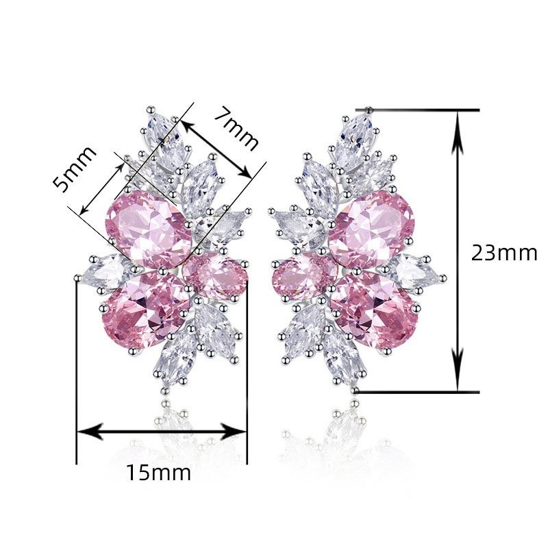 Серьги-гвоздики с цветочной композицией CJD93100