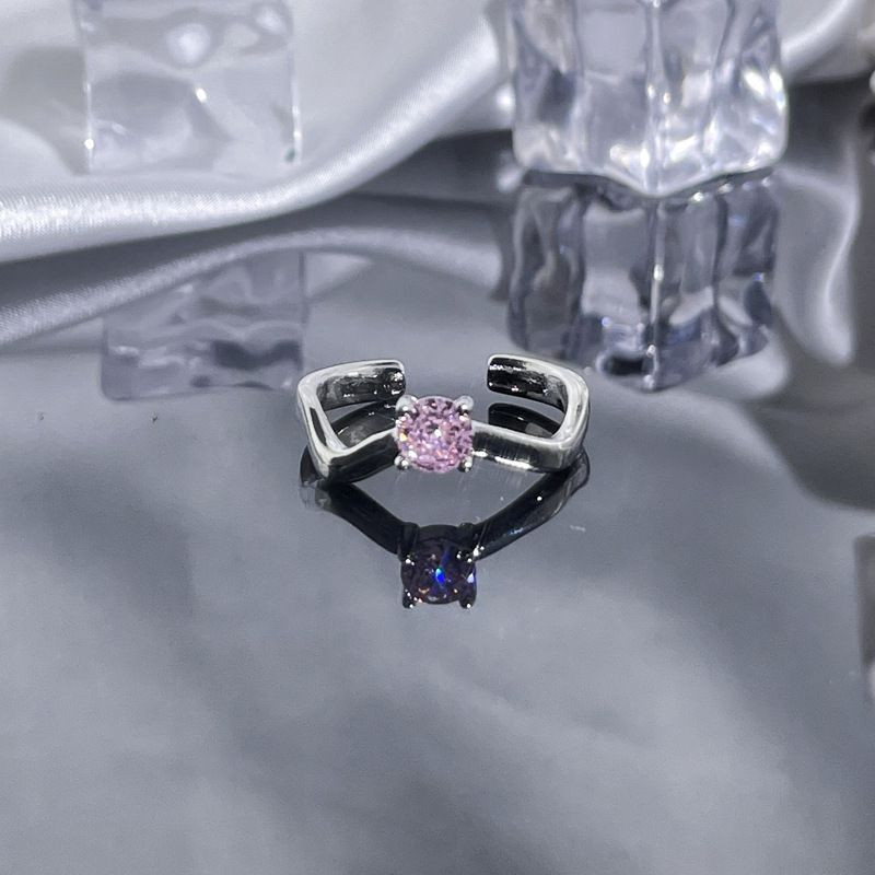 Кольцо открытое медь с напылением платины кристалл 1J11921CJJ