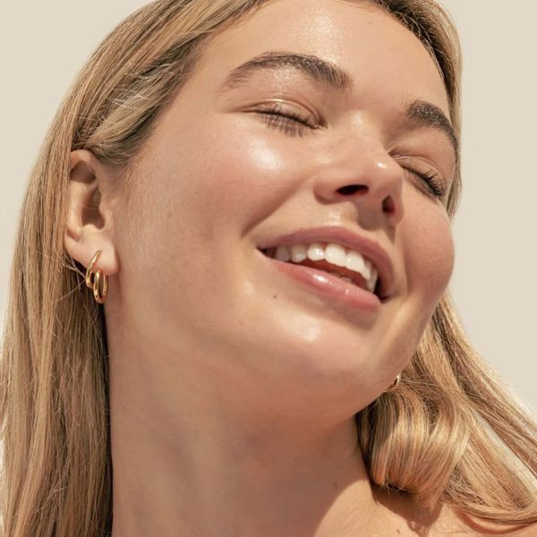 Геометрические серьги с двойным кольцом CJL50225