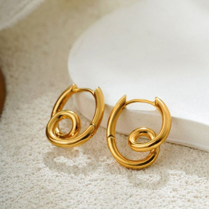 Геометрические серьги с двойным кольцом CJL50225 Геометрические серьги с двойным кольцом CJL50225