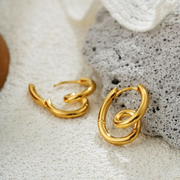 Геометрические серьги с двойным кольцом CJL50225