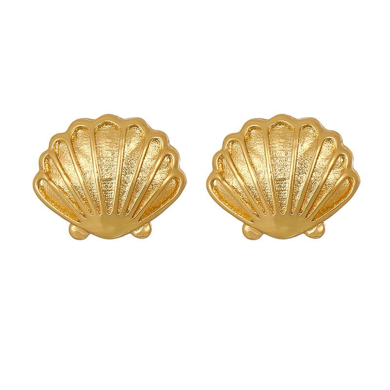 Серьги-пусеты в форме бирюзовых ракушек CJL91031