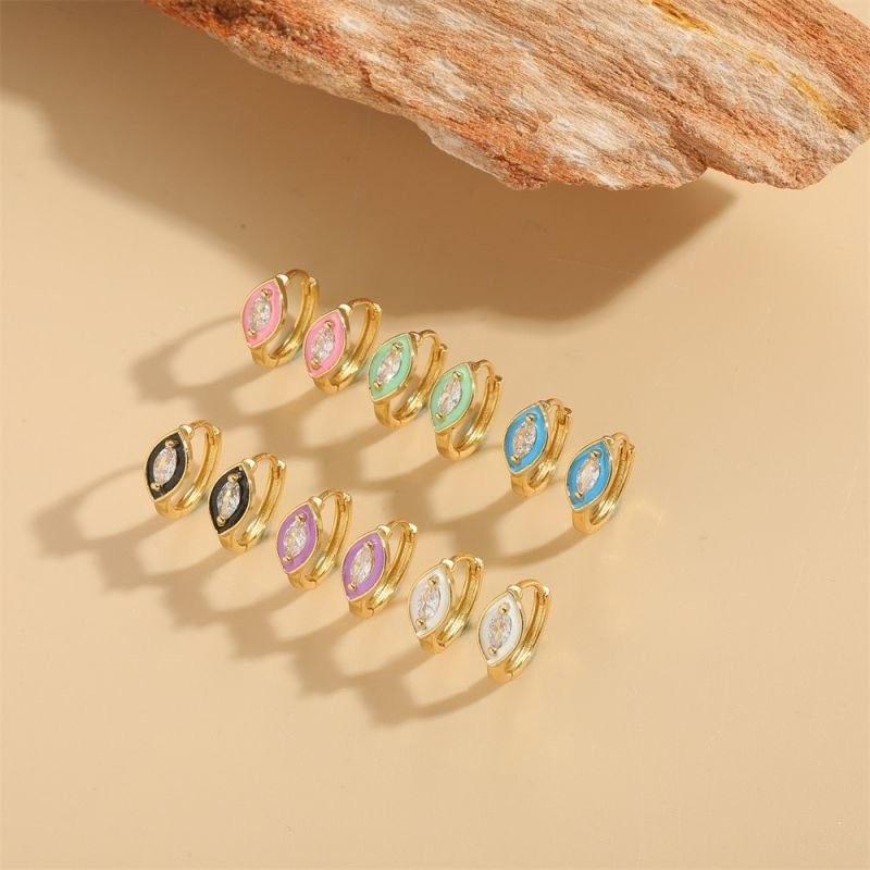 Серьги-кольца Глаз с эмалью CJD87829