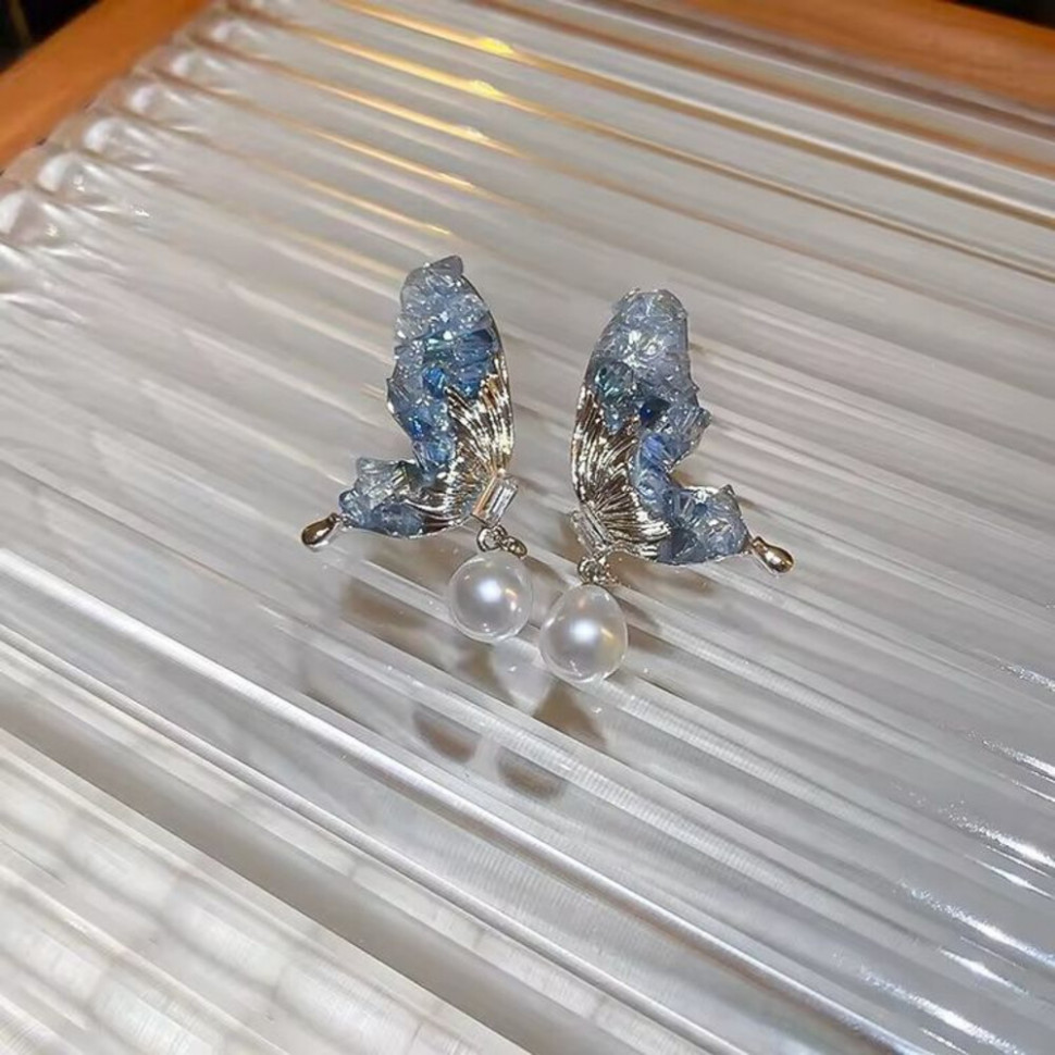 Серьги ювелирный сплав с серебряным гвоздиком J10434CJJ Серьги ювелирный сплав с серебряным гвоздиком J10434CJJ