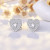 Серебристые серьги со звездой и сердцем из бриллиантов CJX85498