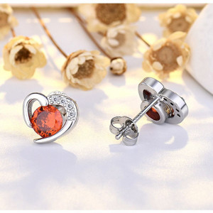 Серебристые серьги со звездой и сердцем из фианитов CJX85498 Серебристые серьги со звездой и сердцем из фианитов CJX85498