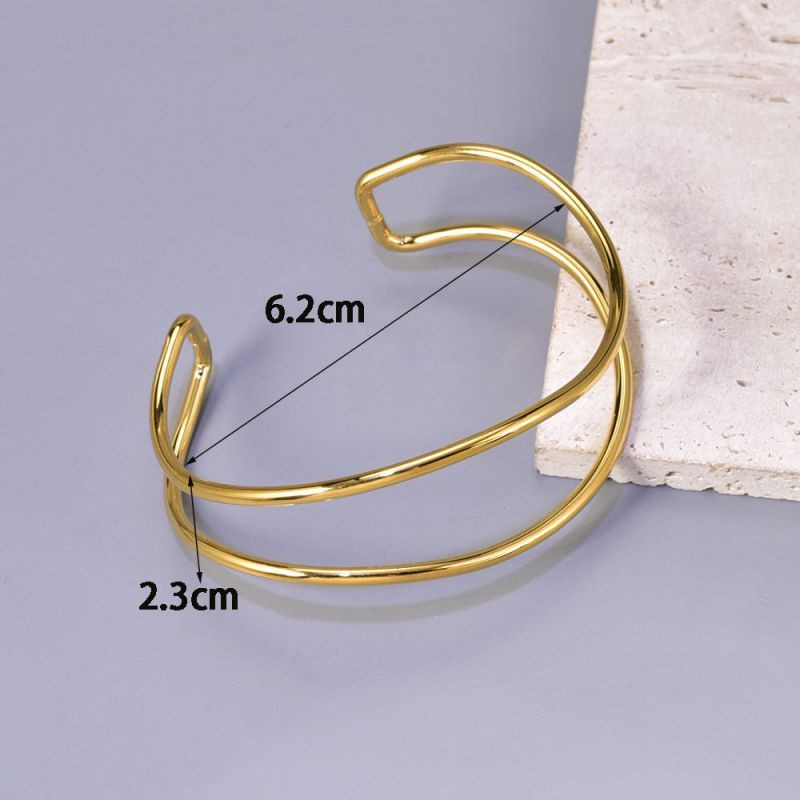 Браслет жесткий двухрядный с открытым дизайном CJL14432