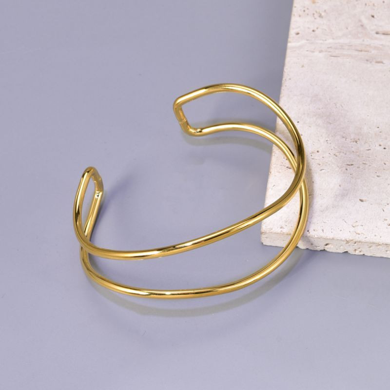 Браслет жесткий двухрядный с открытым дизайном CJL14432