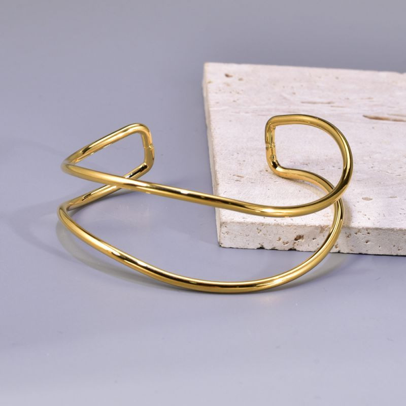 Браслет жесткий двухрядный с открытым дизайном CJL14432