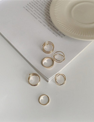 Набор тонких колец с минималистичными символами L12182