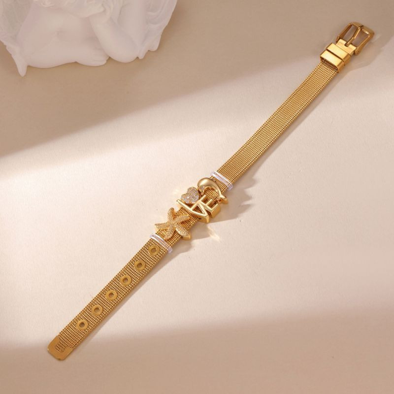 Браслет жесткий с фигурными звездами и сердцами CJP62216