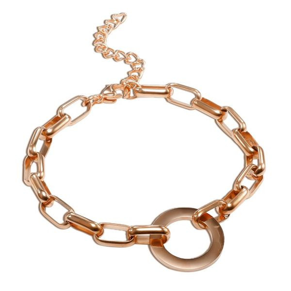 Браслет цепочка с акцентным кольцом и плетением ролло CJL49003