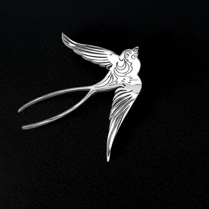 Стальная брошь ласточка J10074CJJ Стальная брошь ласточка J10074CJJ
