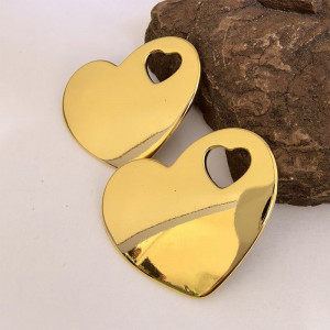 Серьги-пусеты Сердца плоские с вырезом CJL79231 Серьги-пусеты Сердца плоские с вырезом CJL79231